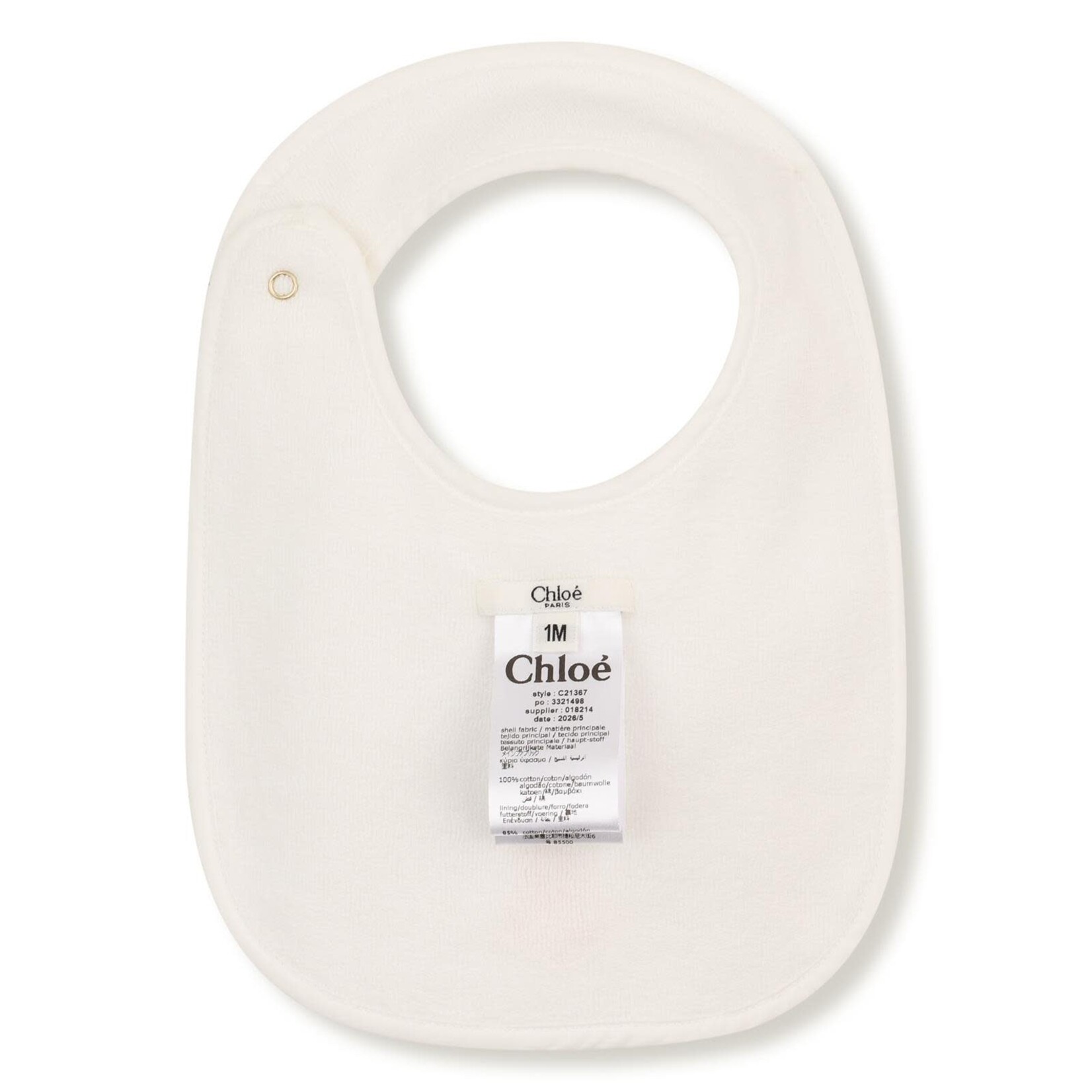CHLOE ENS.PYJAMA+BAVOIR+BONNET Blanc C21367