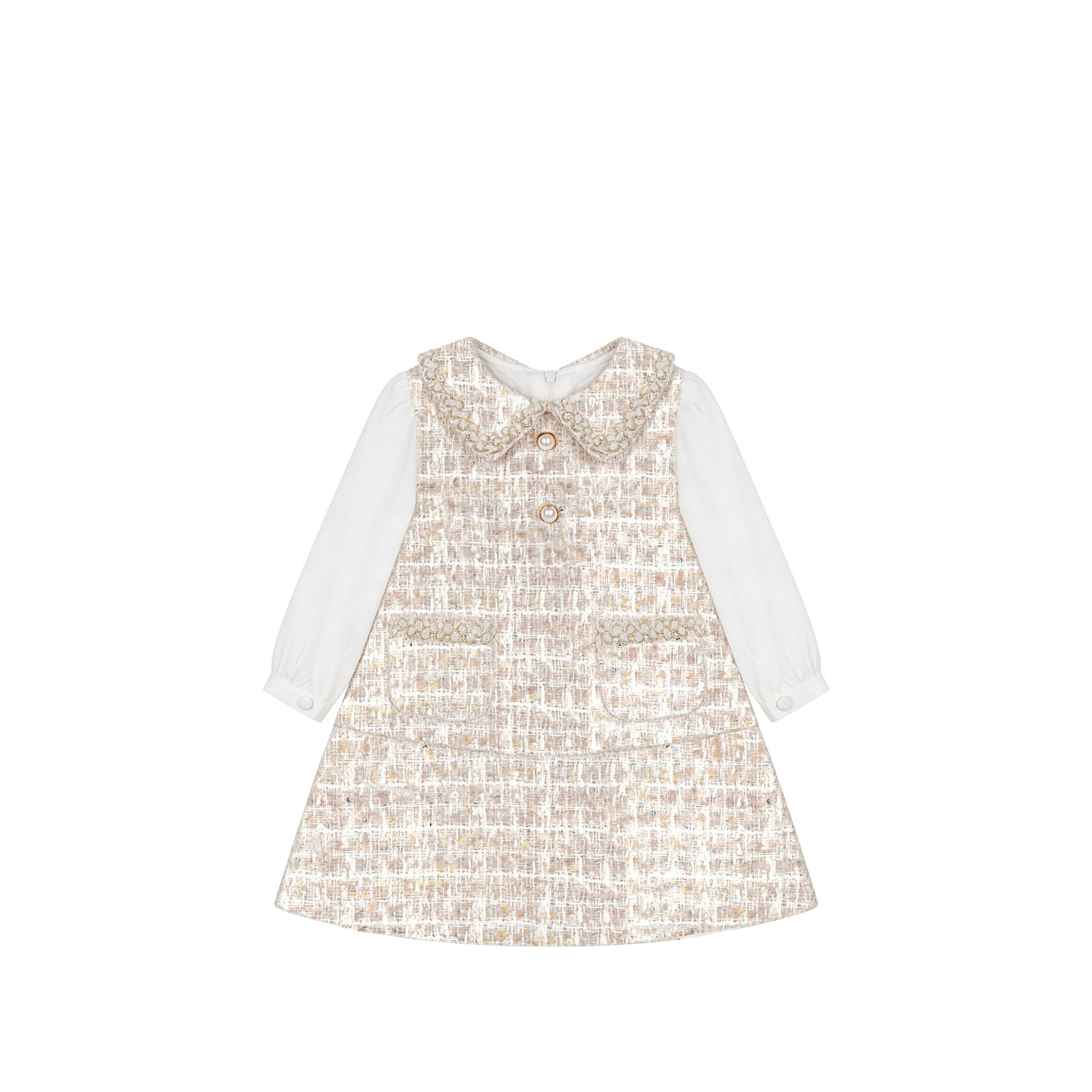 Patachou VESTIDO -MINI GIRL PARTY GOLD - INVERNO 2026 6204 43 00 SPARKLE TWEED F26-44