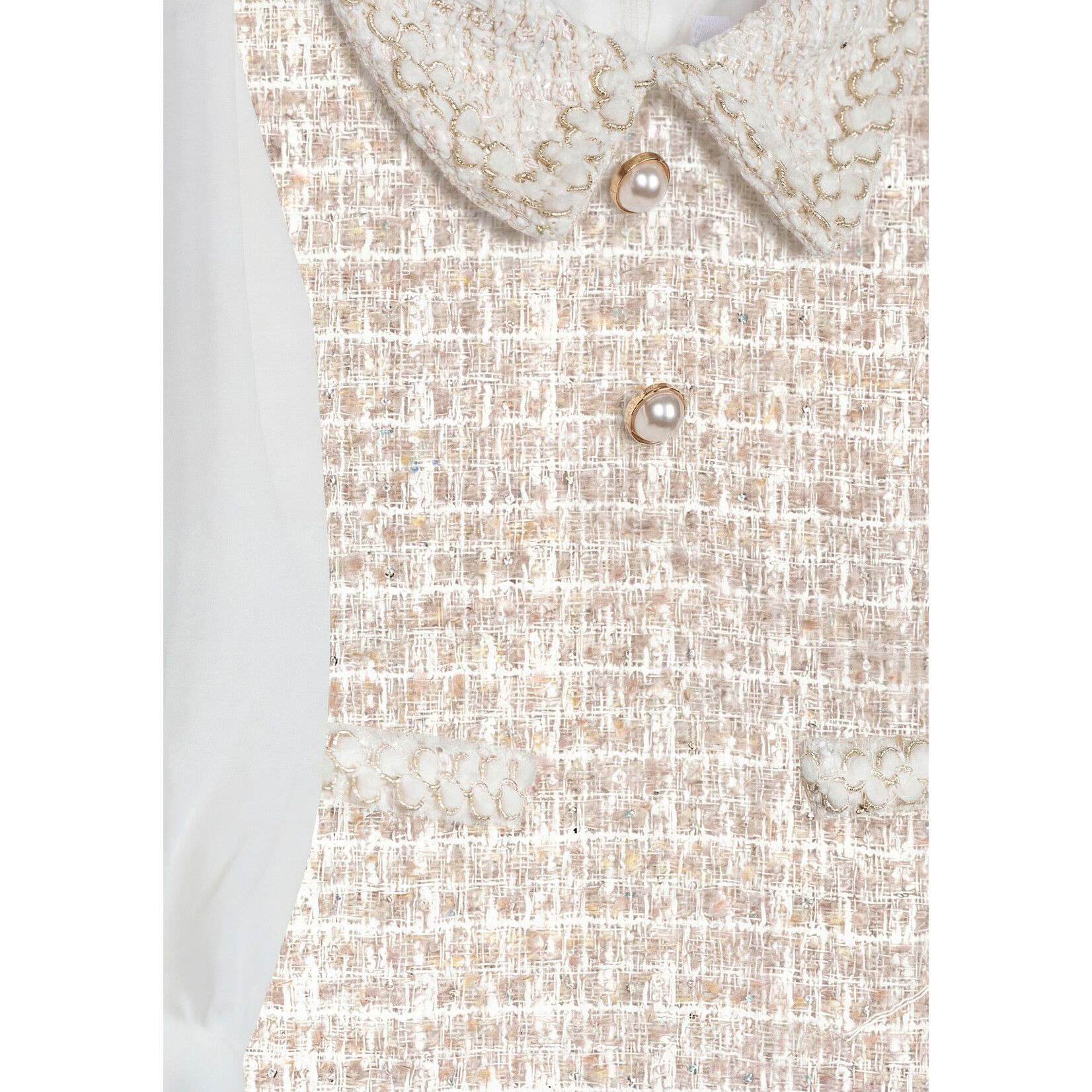 Patachou VESTIDO -MINI GIRL PARTY GOLD - INVERNO 2026 6204 43 00 SPARKLE TWEED F26-44