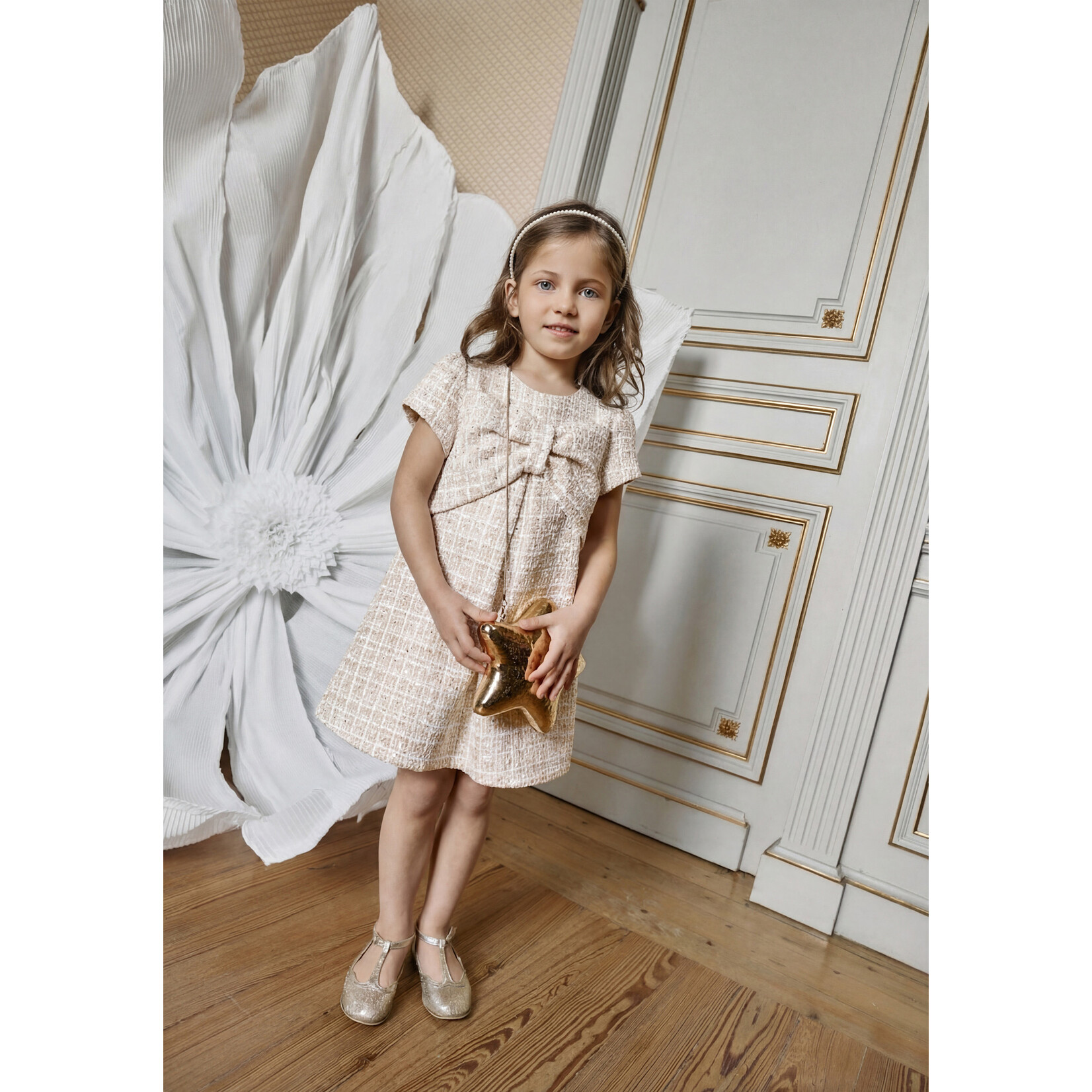 Patachou VESTIDO - MINI GIRL PARTY GOLD - INVERNO 2026 6204 43 00 SPARKLE TWEED F26-44