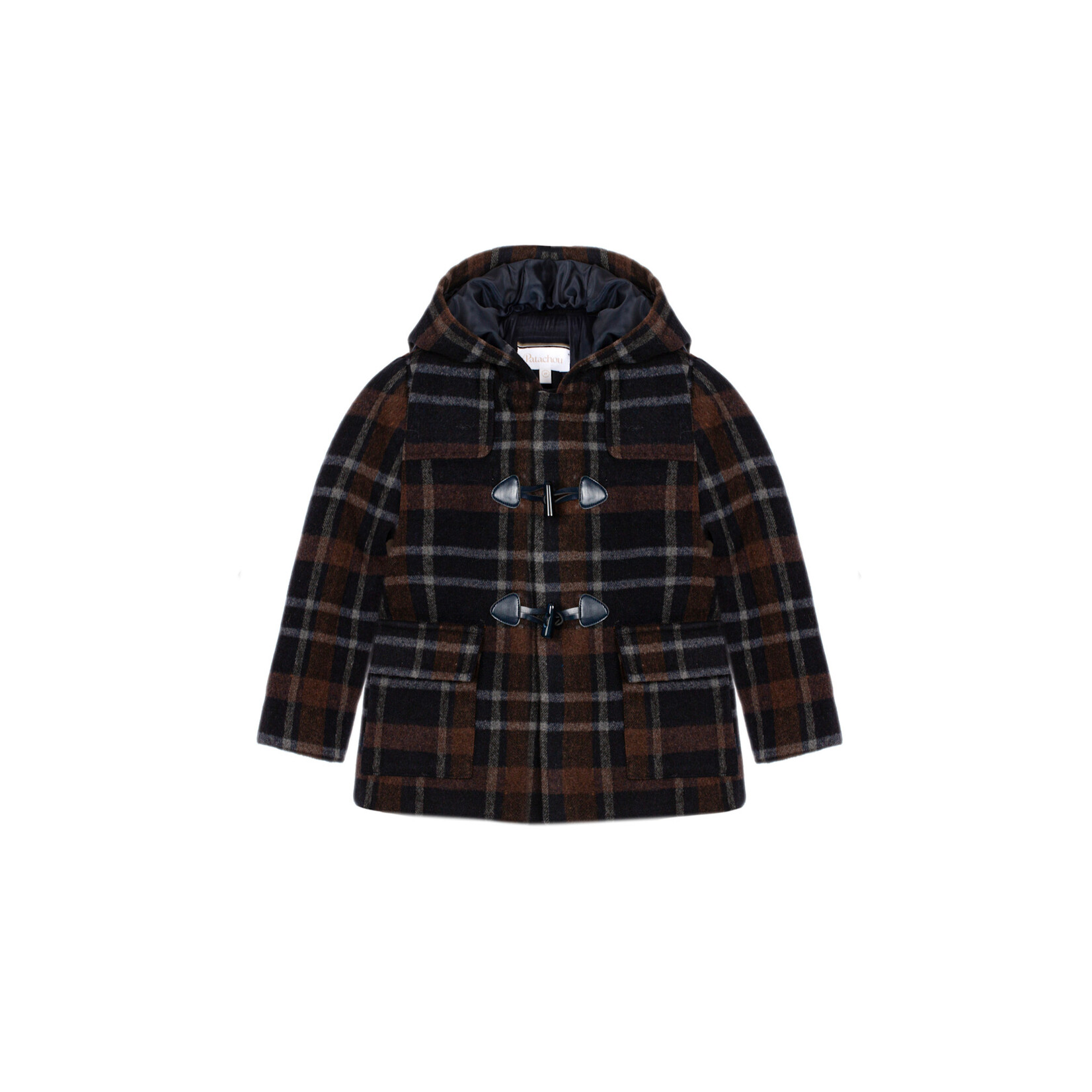 Patachou CASACO - MINI BOY CITY - INVERNO 2026 6203 33 90 NAVY BROWN CHECK F26-46