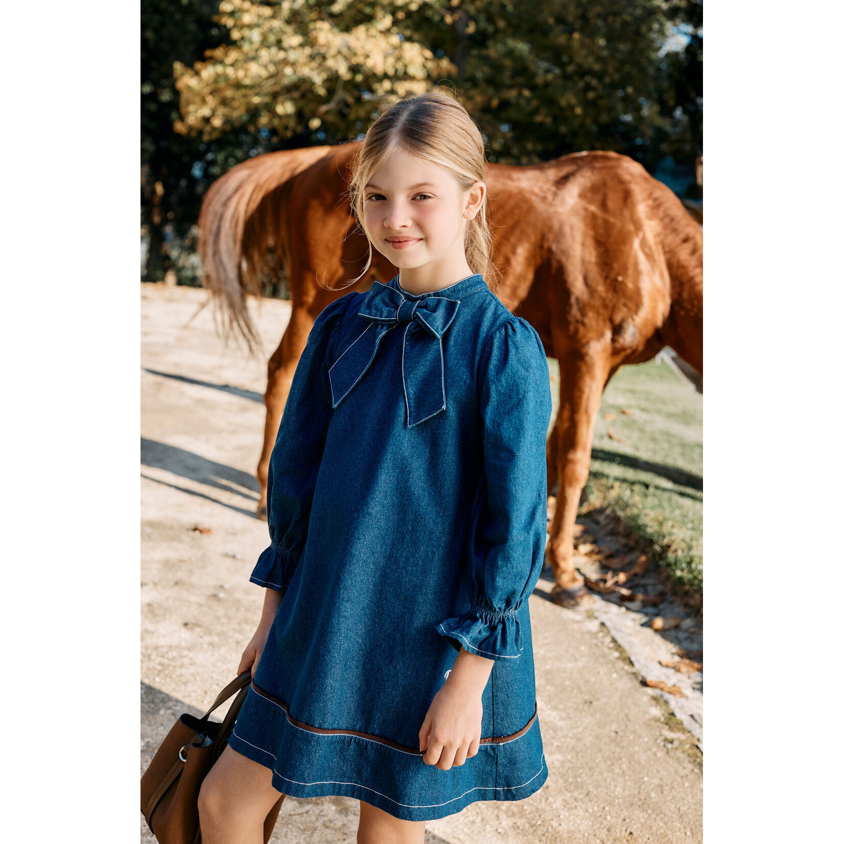 Patachou VESTIDO - KIDS GIRL CHOCOLATE -INVERNO 2026 6204 42 00 BLUE DENIM