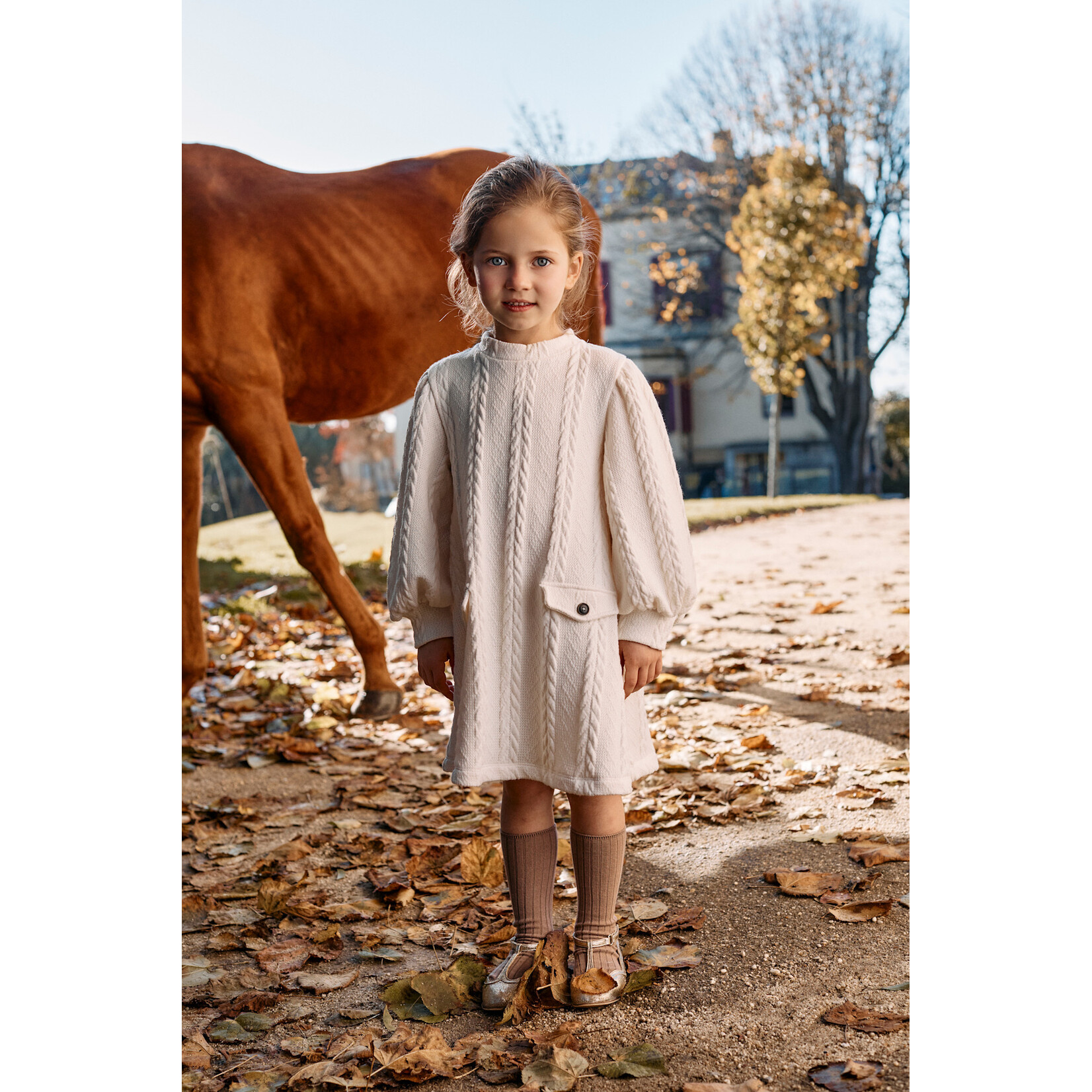 Patachou VESTIDO - KIDS GIRL CHOCOLATE - INVERNO 2026 6104 43 00 ECRU