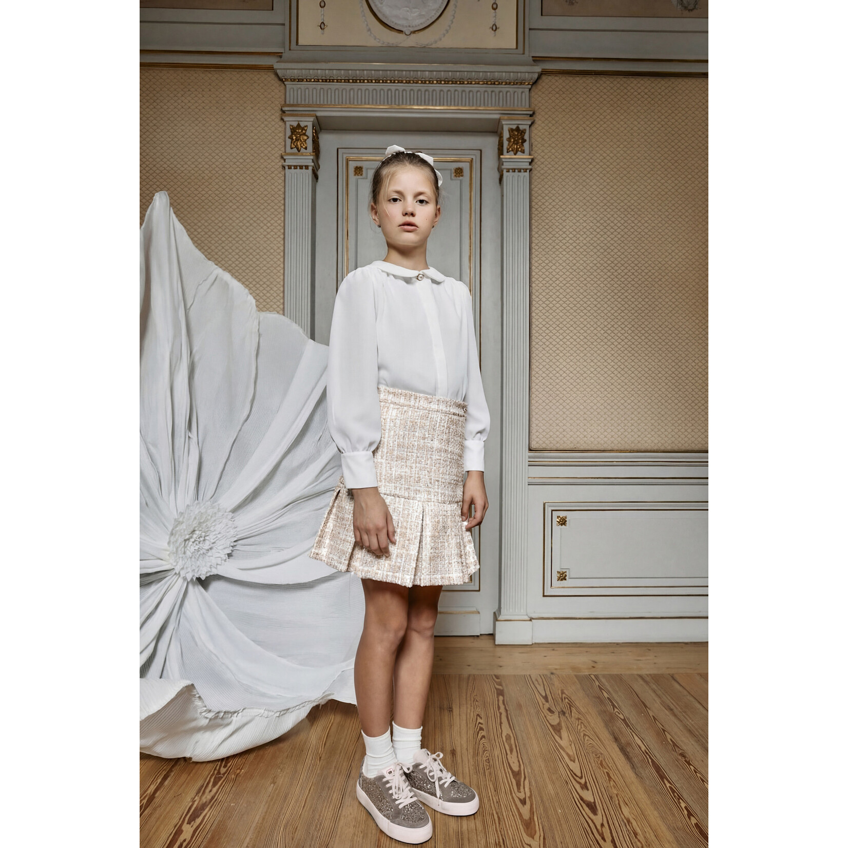 Patachou SAIA - KIDS GIRL PARTY GOLD - INVERNO 2026 6204 53 00 SPARKLE TWEED F26-44