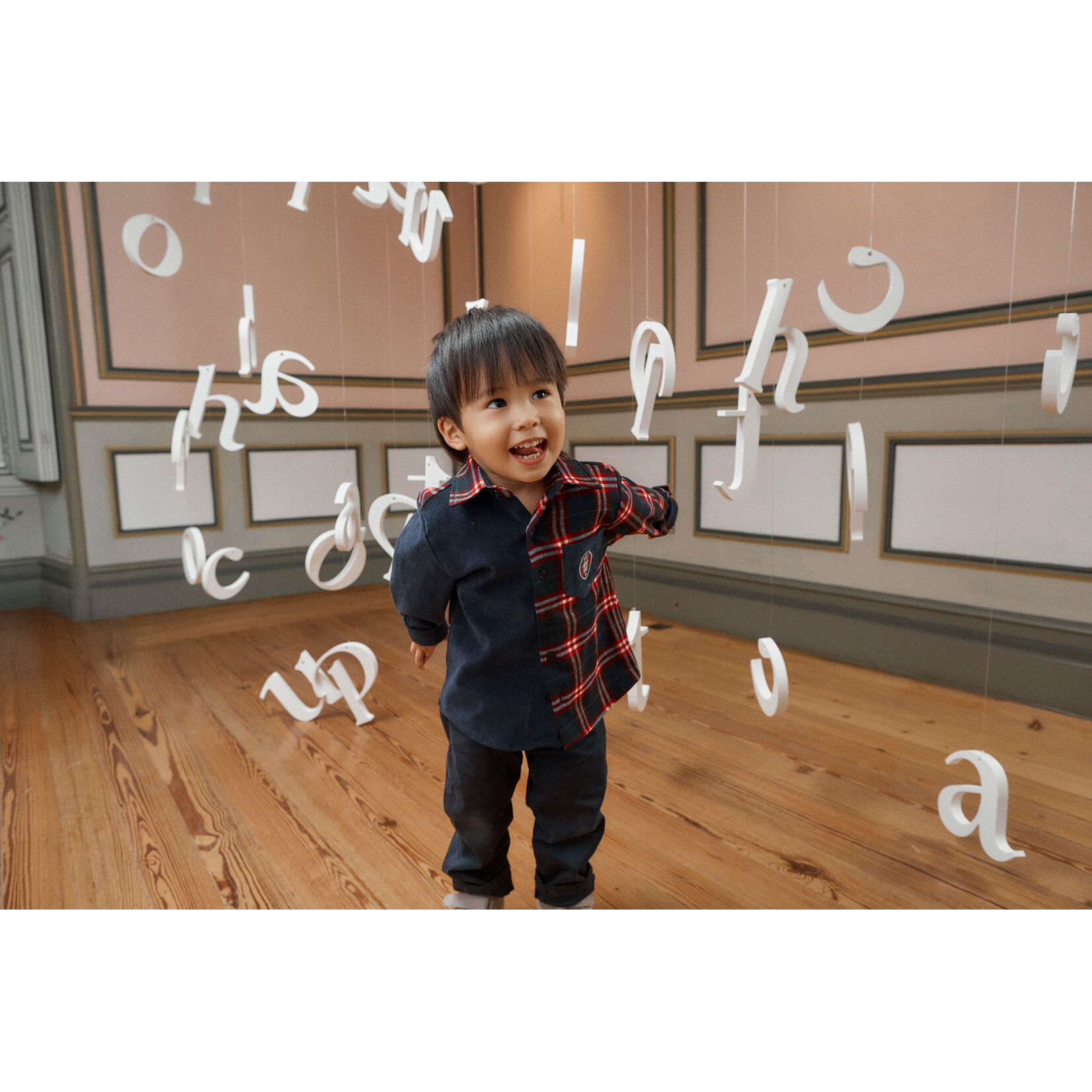 Patachou CAMISA - MINI BOY BALMORAL - INVERNO 2026 6205 30 00 BLUE BEIGE CHECK F26-147