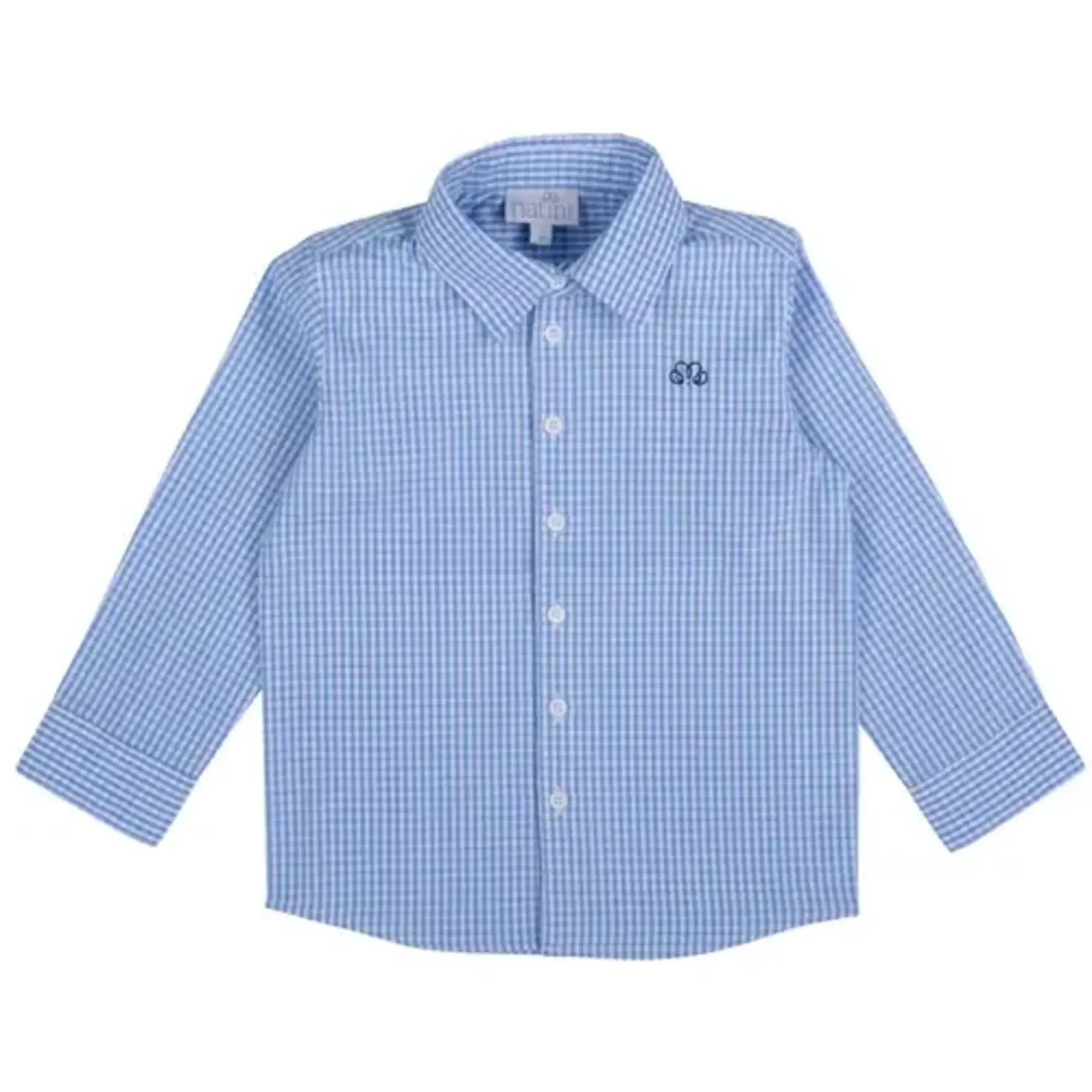 Natini SHIRT PIERROT VICHY LB LIGHT BLUE