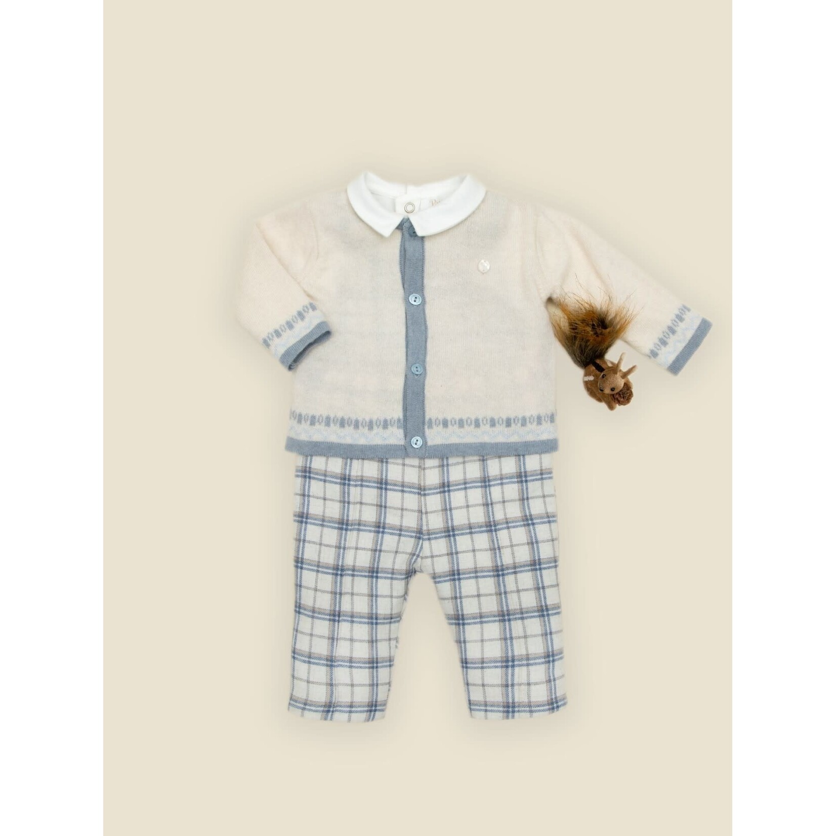 Patachou CALÇA - NEWBORN SOFT BLUE -  INVERNO 2026 6209 20 10 BLUE BEIGE CHECK F26-147