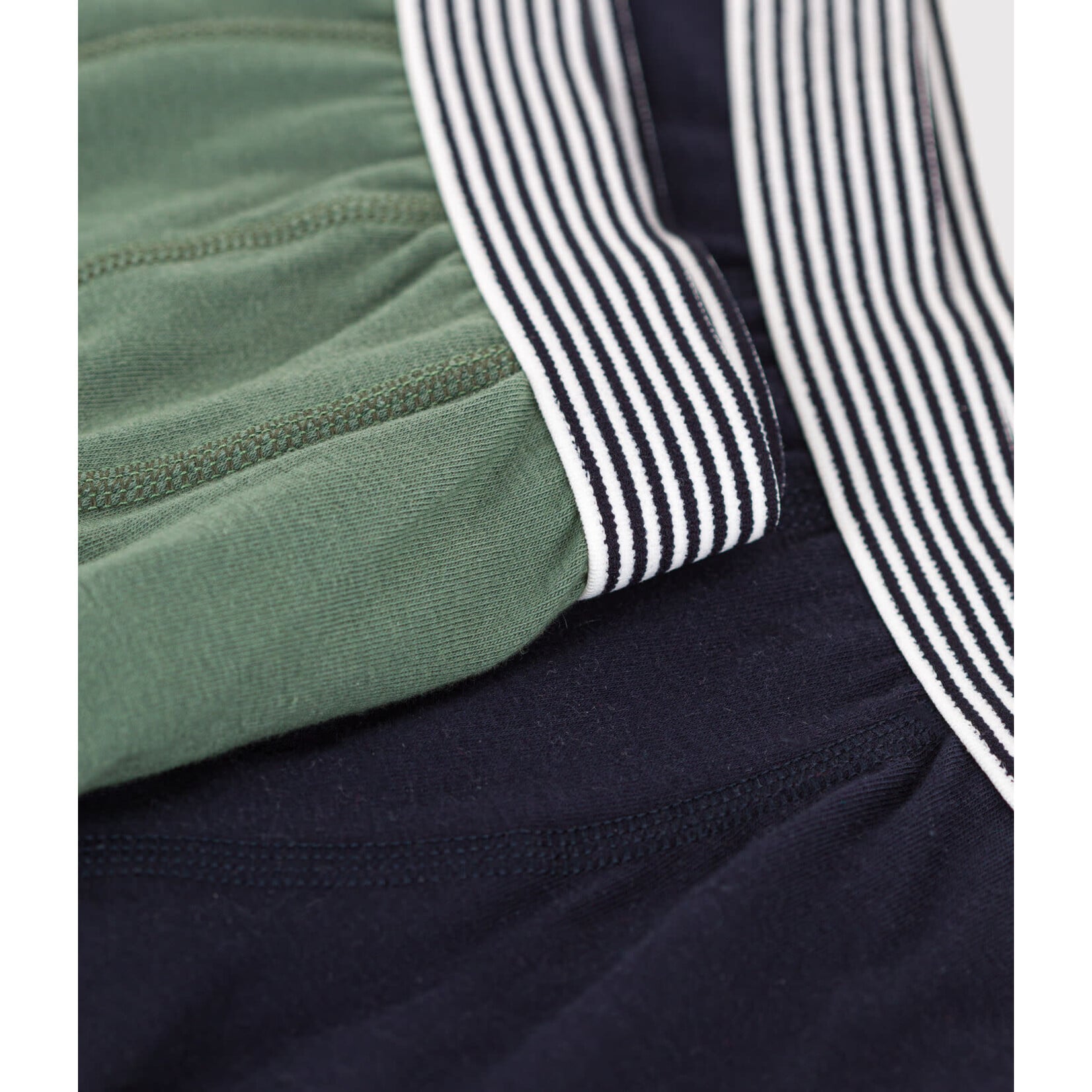Petit Bateau SET VAN 2 BOXERSHORTS VOOR KINDEREN IN KATOEN EN ELASTAAN GROEN BLAUW