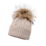 Jamiks CRETA merino I (raccoon fur) Hat  beige JZI053