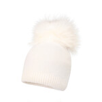 Jamiks MADS merino I (raccoon fur) Hat  ecru JZI147