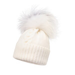 Jamiks CRETA merino I (raccoon fur) Hat  ecru JZI053