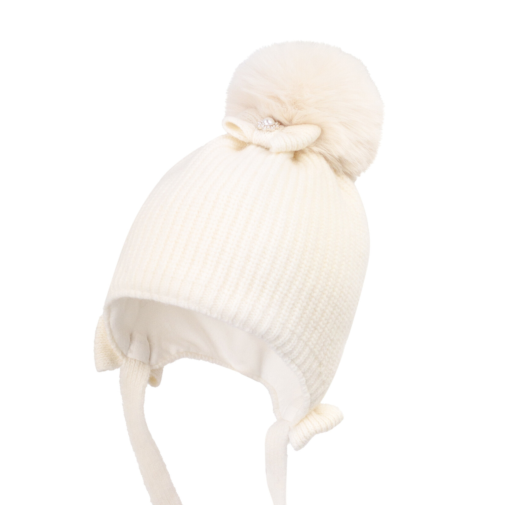 Jamiks MADDIE merino I (raccoon fur) Hat  ecru JZI047