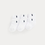 Ralph Lauren Baby Deloof: BB CLSSC 6PK-ANKLE-6 PACK NAVY/WHITE 0/6M