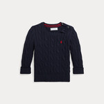 Ralph Lauren CABLE-KNIT COTTON SWEATER NAVY BLUE