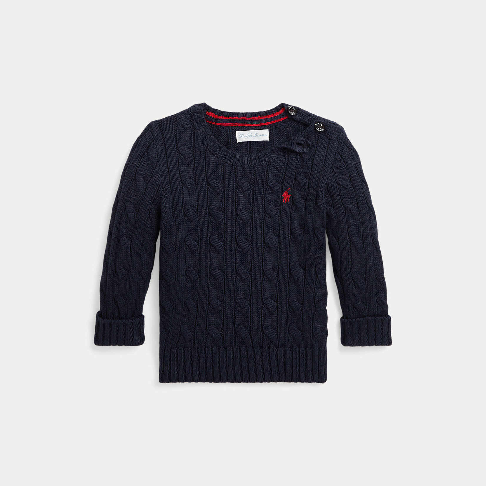 Ralph Lauren CABLE-KNIT COTTON SWEATER NAVY BLUE