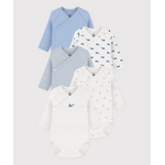 Petit Bateau Set van katoenen babyrompertjes met lange mouwen en print  Blauw