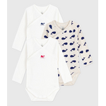 Petit Bateau Set met body's met lange mouwen voor baby's (unisex) van katoen met walvisprint