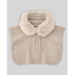 Paz Rodriguez KNIT INFANT GIRL PONCHO "ESENCIAL" 019-130937 Sand
