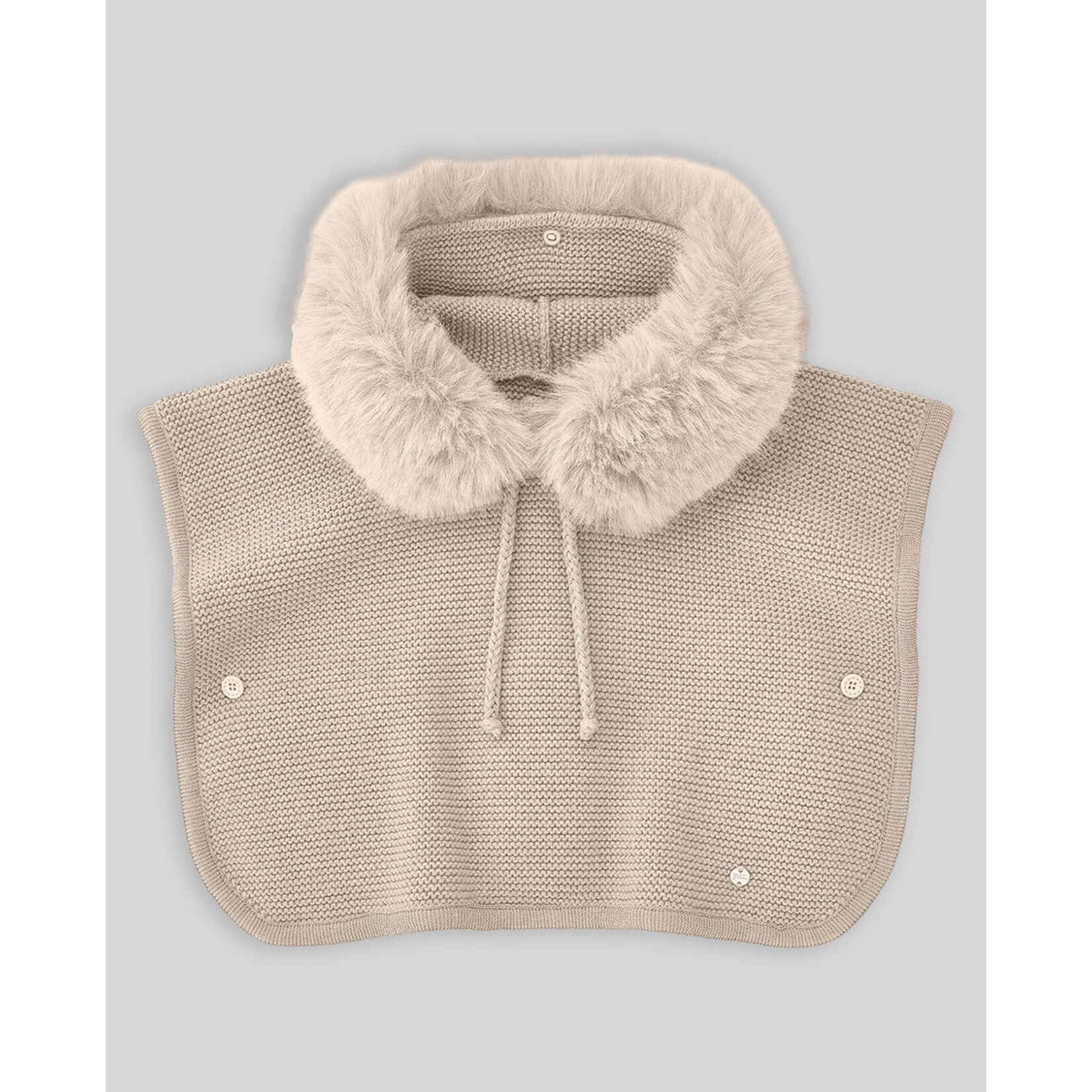 Paz Rodriguez KNIT INFANT GIRL PONCHO "ESENCIAL" 019-130937 Sand