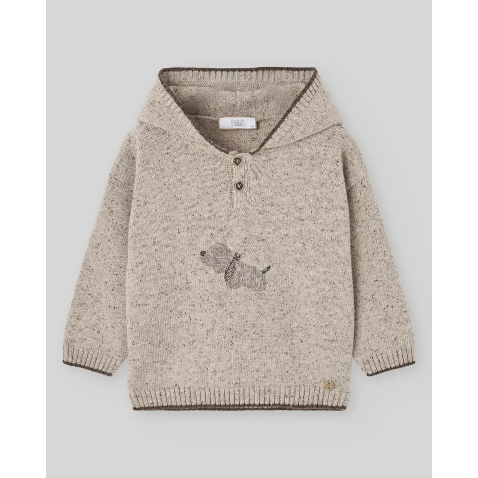 Paz Rodriguez KNIT NEWBORN PULLOVER "NOZ" 014-134102 Capuccino
