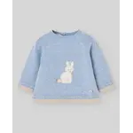 Paz Rodriguez KNIT NEWBORN SWEATER "VAL" 003-124114 Chalk Blue/Light Brown
