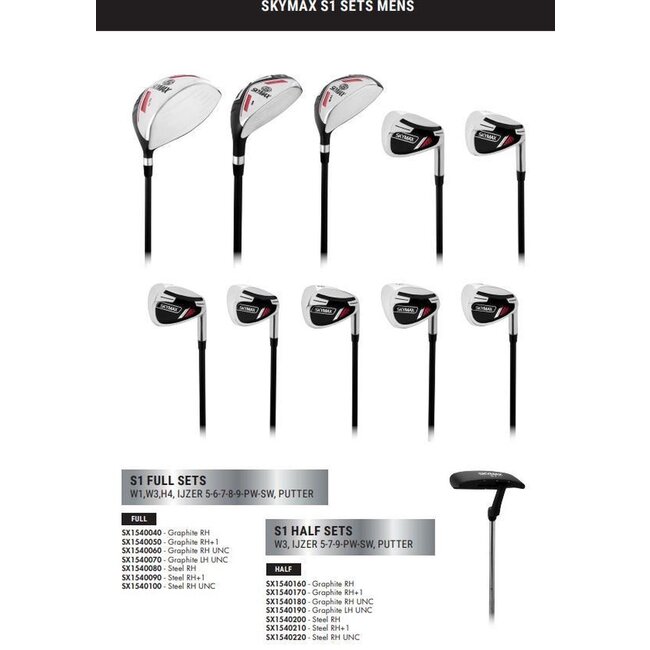 Skymax S1 complete set heren graphite rechtshandig