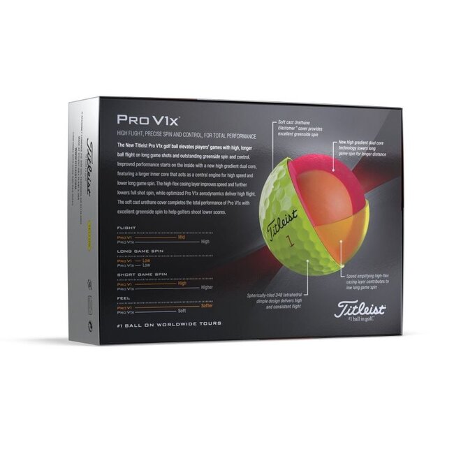 Titleist Pro V1x Golfbal Geel