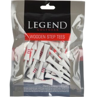 Legend Golfgear Wood Castle tees 57mm wit rood 25 stuks