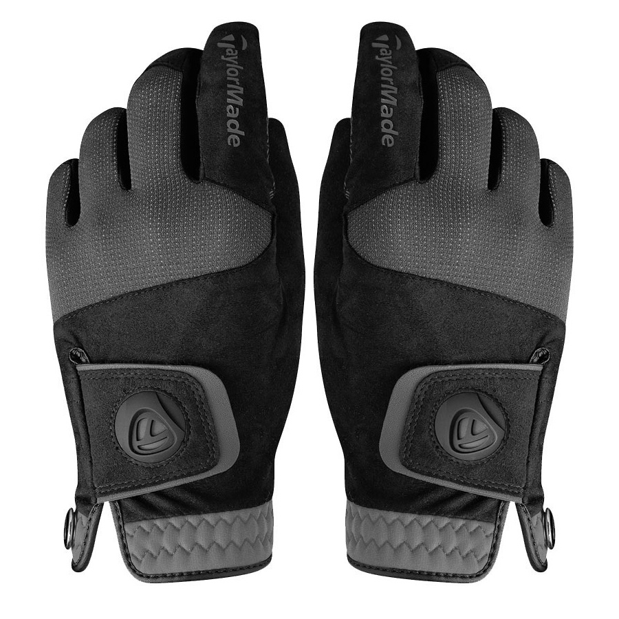 Nuovi guanti TaylorMade Golf Rain Control (coppia) nero/grigio cadetto