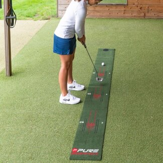 Pure2Improve Stroke Puttingmat 275x30cm and Practice Cup