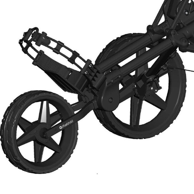 Fastfold Square 3 Wheel Trolley zwart