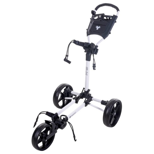Fastfold Slim Golftrolley met 3 wielen wit zwart