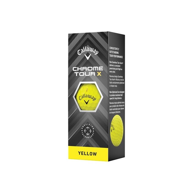 Callaway Chrome Tour X gele golfbal