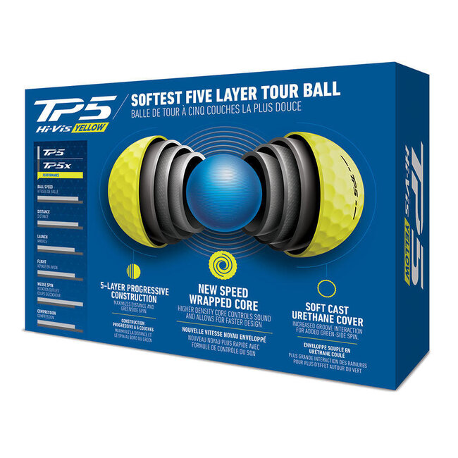 TaylorMade TP5 golfbal geel