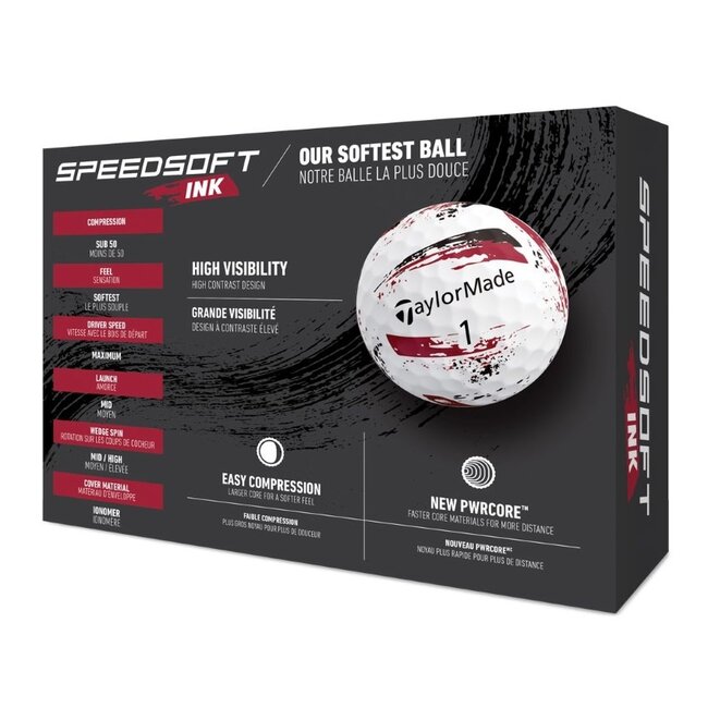 TaylorMade SpeedSoft ink rood golfbal