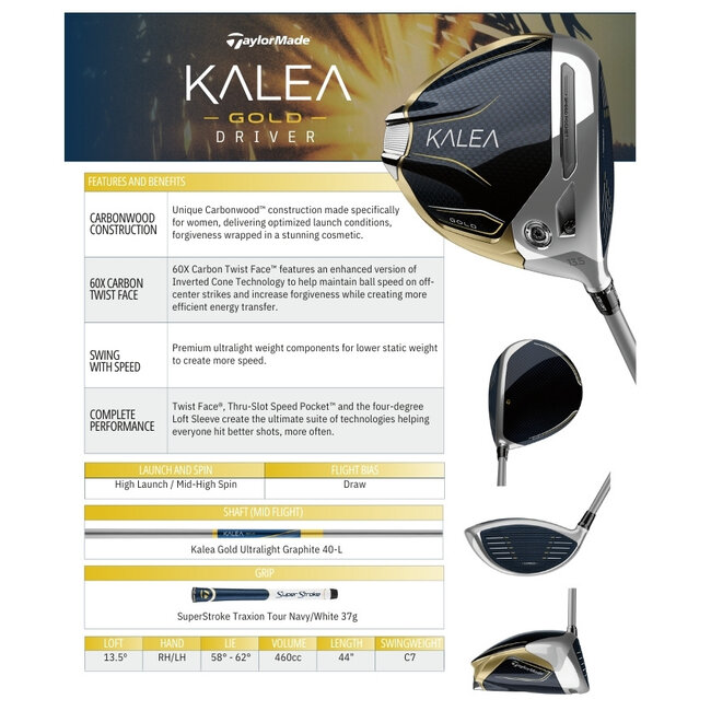 TaylorMade Kalea Gold Driver rechtshandig dames