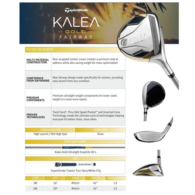 TaylorMade Kalea Gold Fairway wood 5 20Â° dames