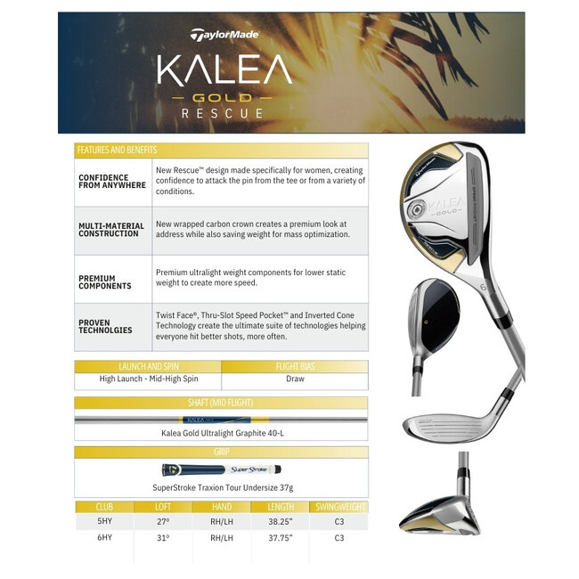 TaylorMade Kalea Gold Hybride 6 31Â° dames