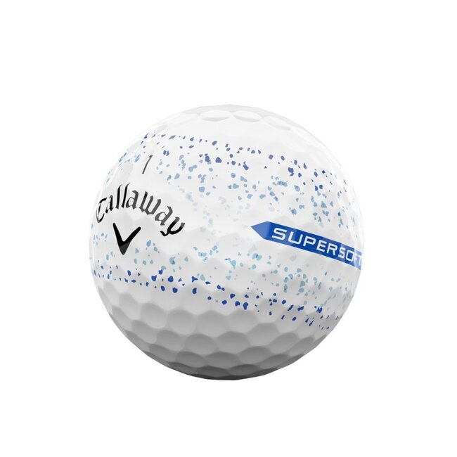 Callaway Supersoft Splatter 360 blauw golfbal wit