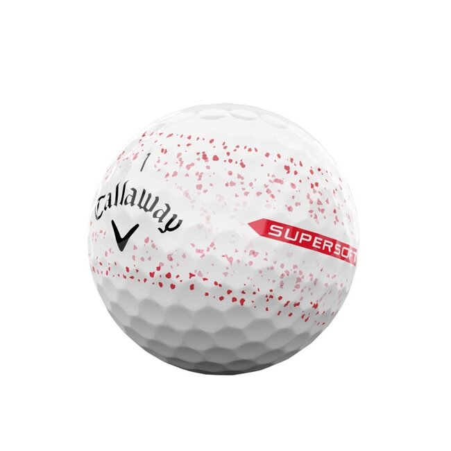 Callaway Supersoft splatter 360 rood golfbal wit