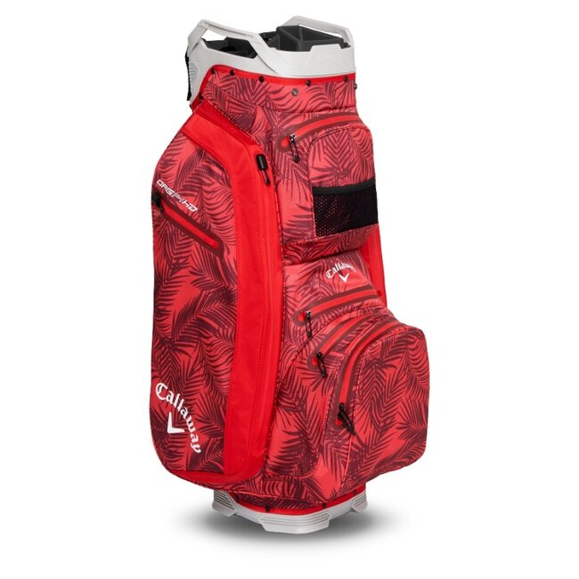 Callaway Cart Bag ORG 14 Hyper Dry Rood Palms Grijs