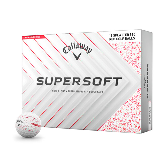 Black Friday Deal: Callaway Supersoft splatter 360 rood golfbal wit