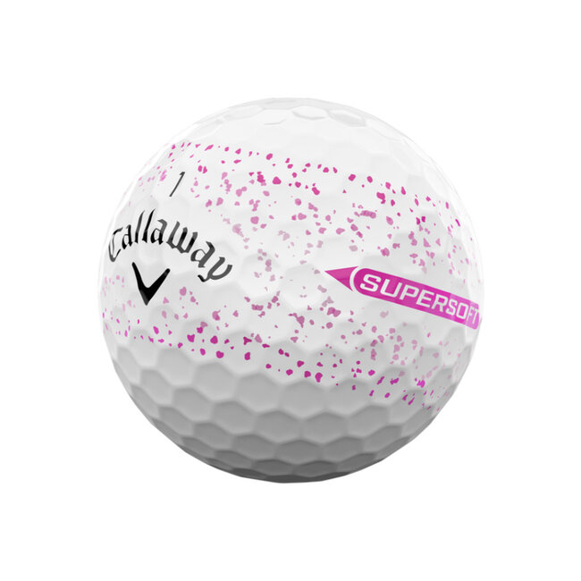 Callaway Supersoft Splatter 360 roze golfbal wit
