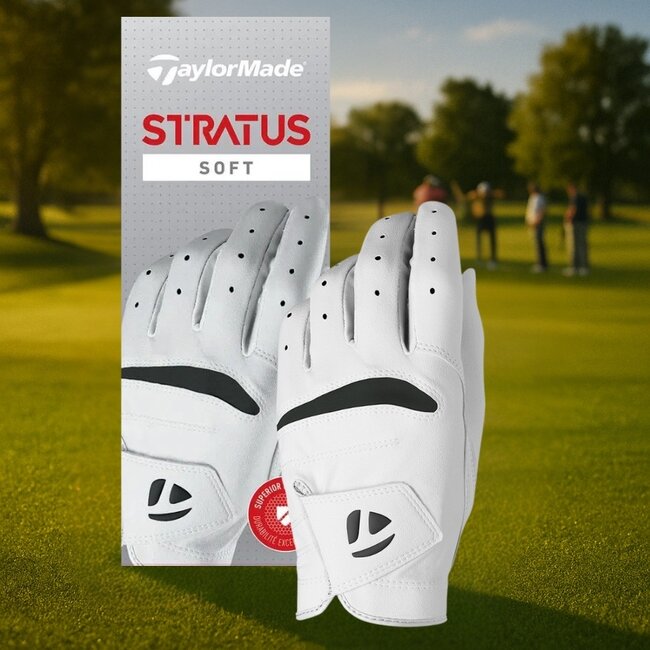 TaylorMade linkshandige golfhandschoen Stratus Soft wit