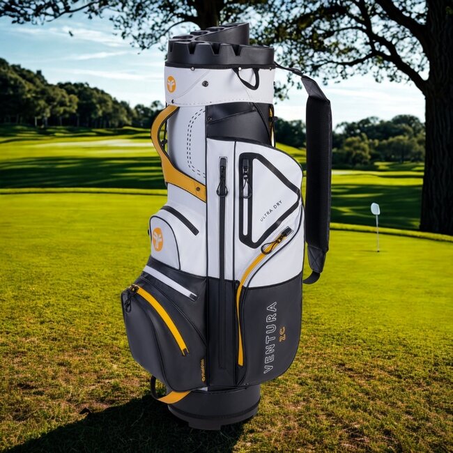 Fastfold Ventura Cartbag Zwart wit geel