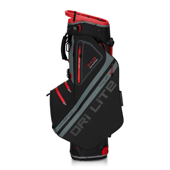 Big Max Dri lite Hybrid Tour 2 Stand Bag zwart charcoal rood