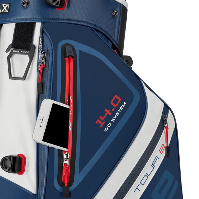Big Max Dri Lite Hybrid Tour 2 Stand Bag navy rood wit