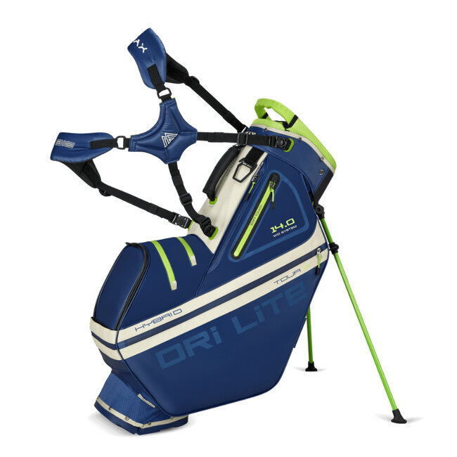 Big Max Dri Lite Hybrid Tour 2 Stand Bag Navy lime