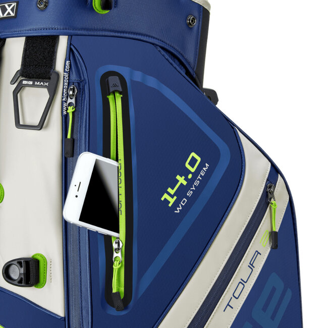 Big Max Dri Lite Hybrid Tour 2 Stand Bag Navy lime