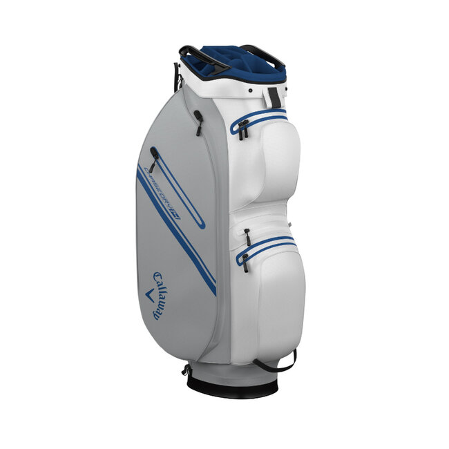 Callaway Chase 14 DRY Cart Bag wit zilver royal blue